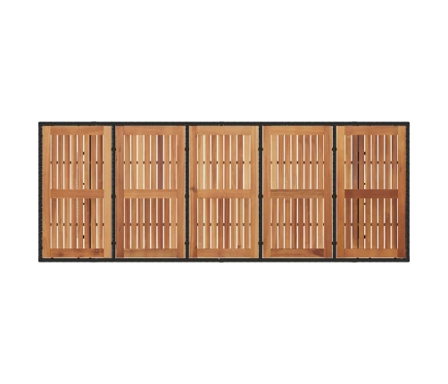 Aia Söögilaudade Komplekt 9 Pcs Must 240 X 90 X 75 Cm