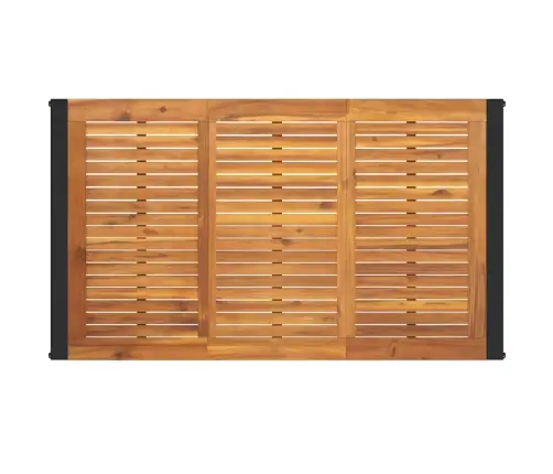 5 Gabalu Dārza Ēdamgaldu Komplekts Pelēkā Polyratānā Un Akācijā Vidaxl