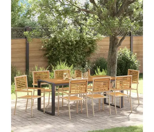 Sodo Valgomojo Komplektas 9 Pcs Bežinis Ir Rudas Poliratanas