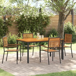 Sodo Valgomojo Komplektas 5 Pcs Juoda 150 X 90 X 75 Cm