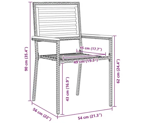 7 Daļu Dārza Galds Pelēkā Poli Rattanā Un Akācijā Vidaxl