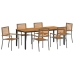 Sodo Valgomojo Komplektas 7 Pcs Pilka Ir Ruda 200 X 100 X 75 Cm