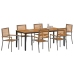 Sodo Valgomojo Komplektas 7 Pcs Pilka Ir Ruda 200 X 100 X 75 Cm