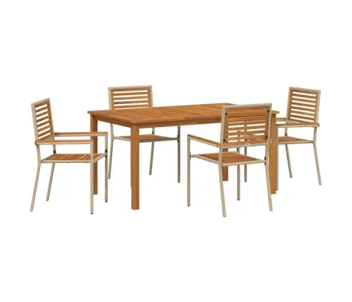 Dārza Galdiņš 5 Pcs Bēša 150 X 90 X 74 Cm Vidaxl