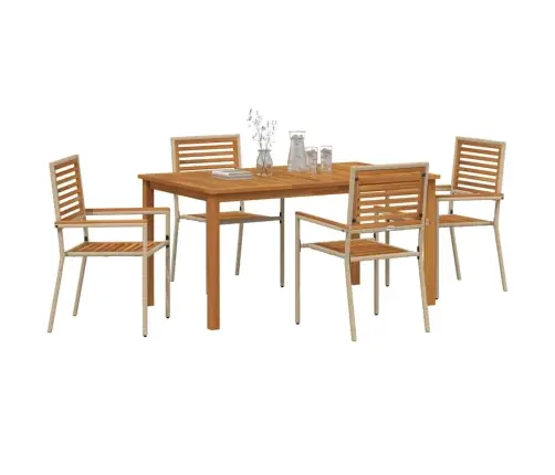 Dārza Galdiņš 5 Pcs Bēša 150 X 90 X 74 Cm Vidaxl