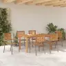 Dārza Ēdamgaldu Komplekts 7 Pcs Pelēka 150 X 90 X 74 Cm Vidaxl