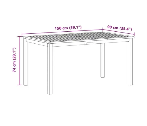 Dārza Ēdamgaldu Komplekts 7 Pcs Pelēka 150 X 90 X 74 Cm Vidaxl