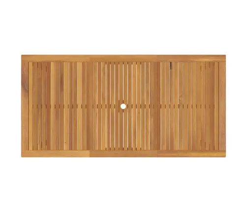 Dārza Galds 7 Pcs Bēša 200 X 100 X 74 Cm Koks, Metāls Vidaxl