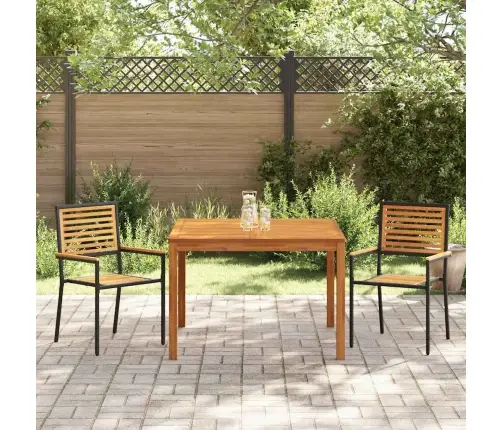 Aia Söögilaudade Komplekt 3 Pcs Must Tugev Akatsiapuu