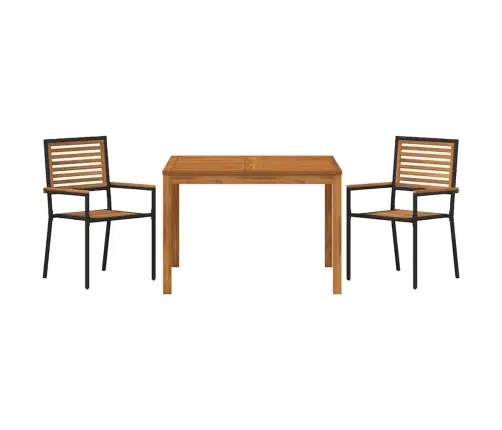 Aia Söögilaudade Komplekt 3 Pcs Must Tugev Akatsiapuu