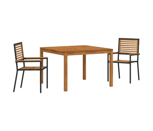 Aia Söögilaudade Komplekt 3 Pcs Must Tugev Akatsiapuu