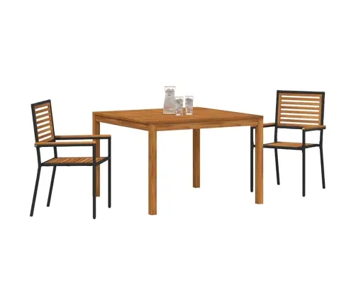 Aia Söögilaudade Komplekt 3 Pcs Must Tugev Akatsiapuu