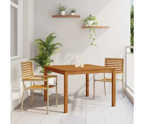 Aia Söögilaudade Komplekt 3 Pcs Beež Tugev Akatsiapuu