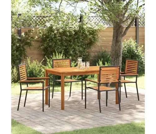 Dārza Ēdamgalds 5 Pcs Melna Poliūtu Rotangpalma Vidaxl Dārza Ēdamgalds 5 Pcs Melna Poliūtu Rotangpalma Vidaxl