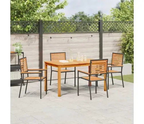 Dārza Ēdamgalds 5 Pcs Melna Poliūtu Rotangpalma Vidaxl Dārza Ēdamgalds 5 Pcs Melna Poliūtu Rotangpalma Vidaxl