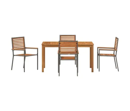Sodo Valgomojo Komplektas 5 Pcs Pilka Poli Ratanas Sodo Valgomojo Komplektas 5 Pcs Pilka Poli Ratanas