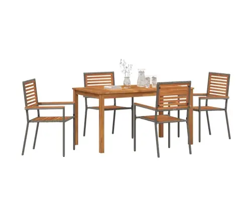 Sodo Valgomojo Komplektas 5 Pcs Pilka Poli Ratanas Sodo Valgomojo Komplektas 5 Pcs Pilka Poli Ratanas