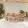 Dārza Ēdamgalds 7 Pcs Bēša 180 X 90 X 75 Cm Sveķi & Koks Vidaxl