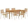 Dārza Ēdamgalds 7 Pcs Bēša 180 X 90 X 75 Cm Sveķi & Koks Vidaxl