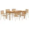 Dārza Ēdamgalds 7 Pcs Bēša 180 X 90 X 75 Cm Sveķi & Koks Vidaxl