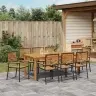 Aia Söögilaudade Komplekt 9 Pcs Must Polürooster