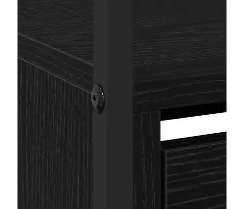 Apavu Skapis Ar 4 Pacelamajām Atvilktnēm Melnais Ozols 100X34X112 Cm Vidaxl