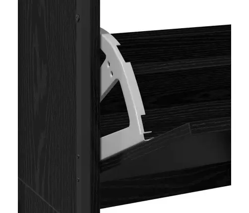 Apavu Skapis Ar 4 Pacelamajām Atvilktnēm Melnais Ozols 100X34X112 Cm Vidaxl