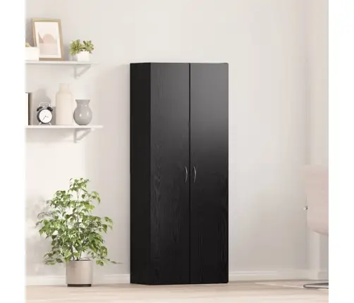 Augstais Melno Ozolu Skapītis - 60 X 32 X 153 Cm - Inženierijas Koks Vidaxl