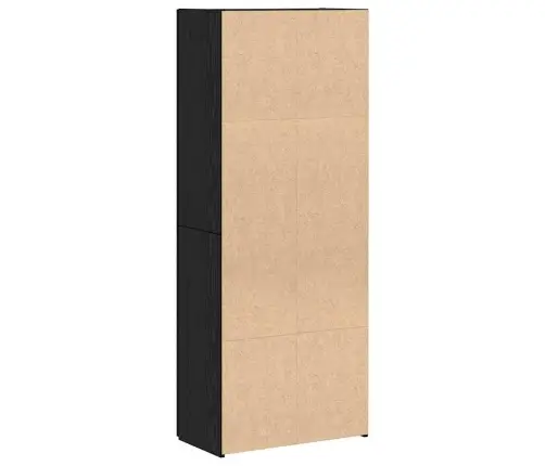 Augstais Melno Ozolu Skapītis - 60 X 32 X 153 Cm - Inženierijas Koks Vidaxl
