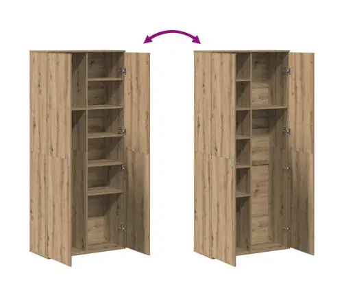 Augstais Skapis Meistara Ozolā 80X35X180 Cm Inženieriju Koka Vidaxl