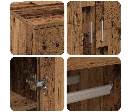 Augstskapis Vecais Koks 80X39X178 Cm Apstrādāts Koks Vidaxl