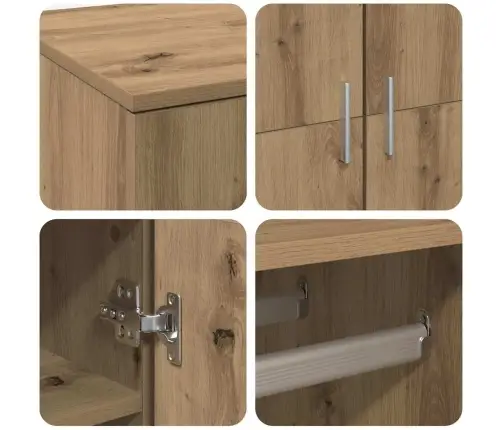 Augstais Skapītis Amatnieka Ozols 80X39X178 Cm Inženierijas Koks Vidaxl