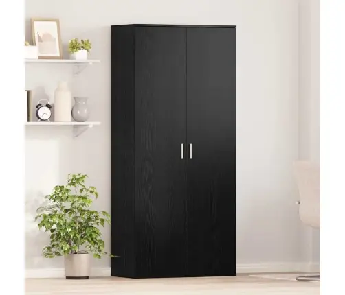 Kapp Riiuliga Uksega Must Tamm 80 X 39 X 178 Cm Tehispuit