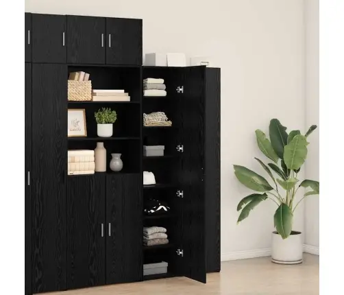 Augstskapis Melnā Ozola 40X42.5X185 Cm Inženierijas Koks Vidaxl