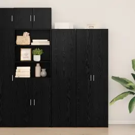 Augstais Skapītis Melns Ozolkoks 45 X 42,5 X 185 Cm Vidaxl