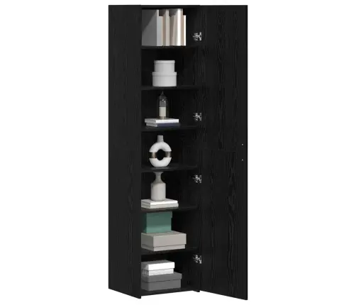 Aukštas Spintelė 2 Pcs Juodas Ąžuolas 45 X 42,5 X 185 Cm