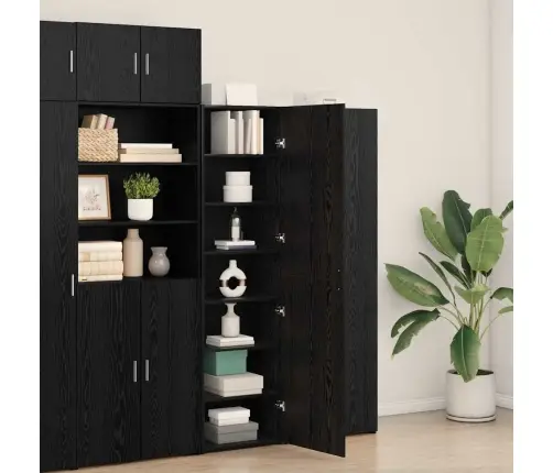 Augstskapis Melnā Ozolā 50X42.5X185 Cm Inženierētā Kokā Vidaxl