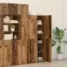 Aukštas Spintelė 2 Pcs Senas Medis 80 X 42 X 185 Cm