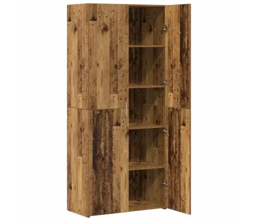 Aukštas Spintelė 2 Pcs Senas Medis 80 X 42 X 185 Cm