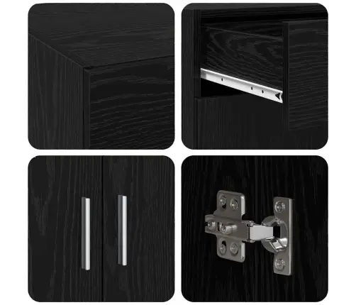 Hoiukapp Sahtliga Must Tamm 80 X 42.5 X 93.5 Cm Tehispuit