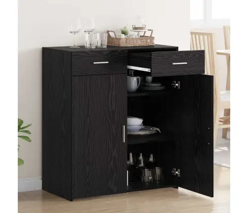 Hoiukapp Sahtliga Must Tamm 80 X 42.5 X 93.5 Cm Tehispuit