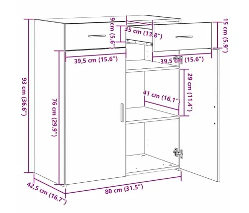 Hoiukapp Sahtliga Must Tamm 80 X 42.5 X 93.5 Cm Tehispuit