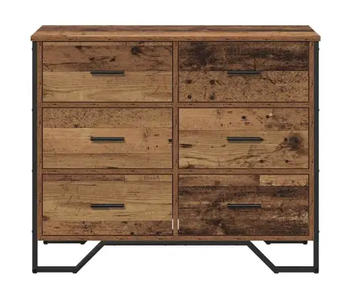 Atvilktņu Kaste Vecs Koks 91X35.5X74.5 Cm Inženierijas Koks Vidaxl