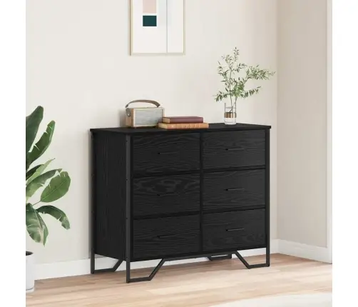 Ištraukalas Spinta 2 Pcs Juodas Ąžuolas 91 X 35,5 X 74,5 Cm