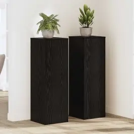 Augalų Stovas 2 Pcs Juodas Ąžuolas 33 X 33 X 100 Cm