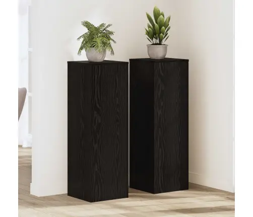 Taimede Alus 2 Pcs Must Tamm 33 X 33 X 100 Cm Tehispuit