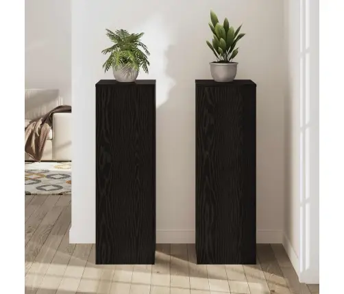 Taimede Alus 2 Pcs Must Tamm 33 X 33 X 100 Cm Tehispuit