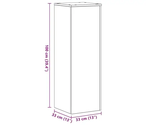 Taimede Alus 2 Pcs Must Tamm 33 X 33 X 100 Cm Tehispuit