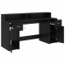 Laud Led -Ribatuledega Must Tamm 160 X 55 X 91 Cm Tehispuit