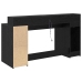 Laud Led -Ribatuledega Must Tamm 160 X 55 X 91 Cm Tehispuit